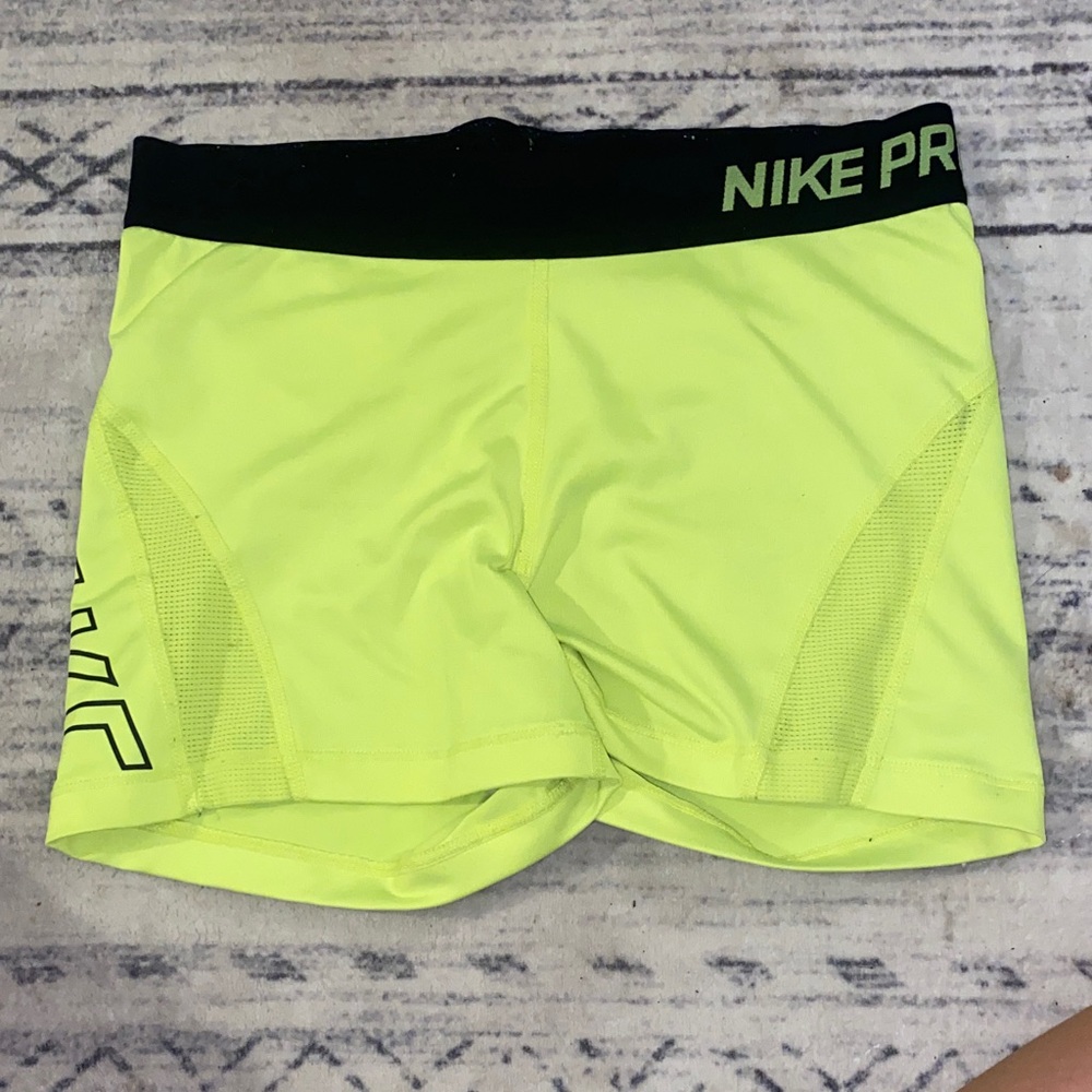 Nike Pro Women's Bright Yellow Athletic Shorts (OG Style)